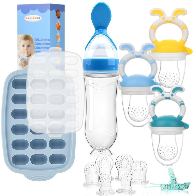 WAJIAYON Baby Breastmilk Popsicle Molds  Baby Fruit FeederWAJIAYON Silicone Food Freezer Tray Storage ContainersInfant Food Pacifier Feeder and Teether for Babies Easter Bunny Gifts for Boys and Girls - Image 1