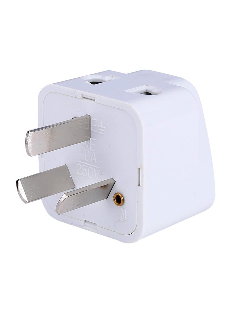 MX MX Universal Travel Adapter Type I India to Australia China New Zealand More 2 in 1 Conversion Plug for Home and Official use White Pack of 3 MX3434D3  - Image 2