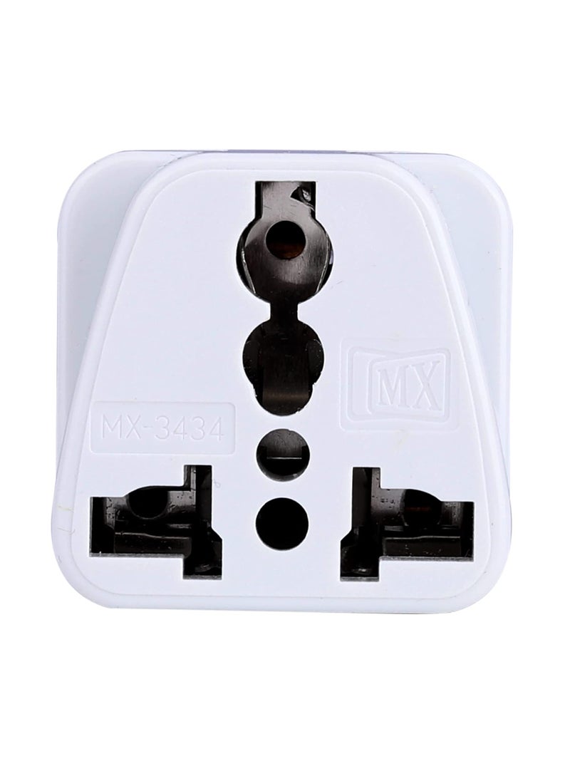 MX MX Universal Travel Adapter Type I India to Australia China New Zealand More 2 in 1 Conversion Plug for Home and Official use White Pack of 3 MX3434D3  - Image 3