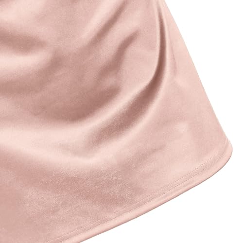 ZAFUL Women's Satin Sleeveless Spaghetti Strap Mini Dress Sexy Slip Cowl Neck Silky Cocktail Party Dresses(Pink-F, S) - Image 5