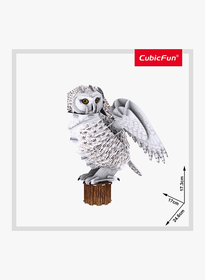 CubicFun National Geographic 3D Puzzle Snowy Owl 62 Pieces - Wild And Endangered Animals, For 8 Years+ - Image 3