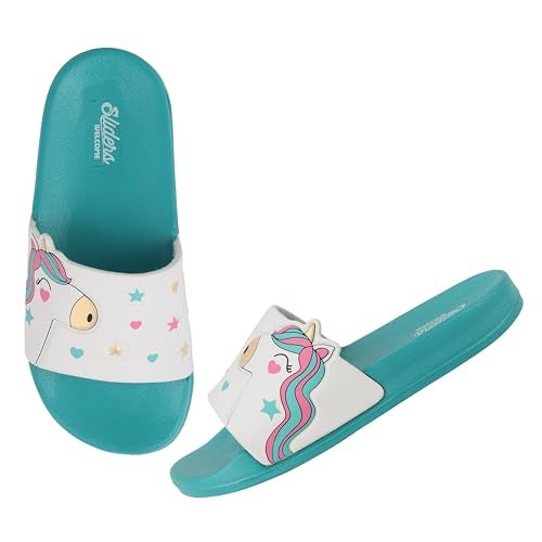 WELCOME Unisex-Child Kids Flip-Flop Soft Comfortable Indoor & Outdoor Slippers Stylish Non-Slip Slide Home Casual Chappals For Boys & Girls, K-FANDOM-AQUA_13 - Image 3