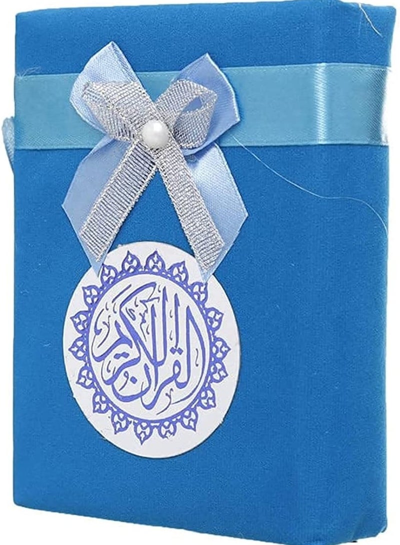 عام المصحف الشريف بحجم صغير، مع غطاء قطيفة بلون تركواز، مخمل - Image 1