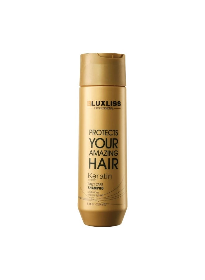 Luxliss Keratin Daily Care Shampoo 250 ML Gold edition  - Image 1