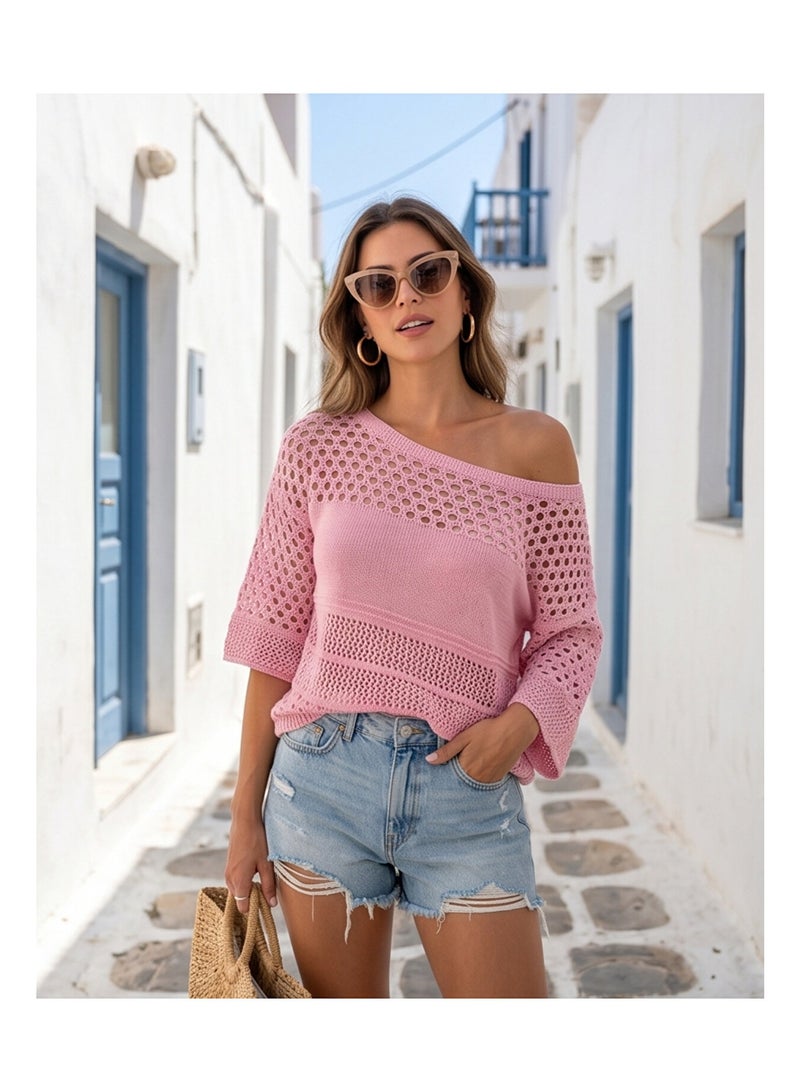 ARCO STORE Summer Openwork Bohemian Style Knitwear Blouse Pareo - Image 1