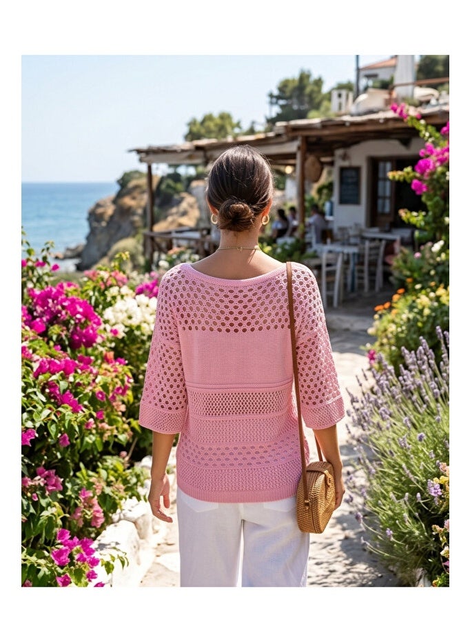 ARCO STORE Summer Openwork Bohemian Style Knitwear Blouse Pareo - Image 3