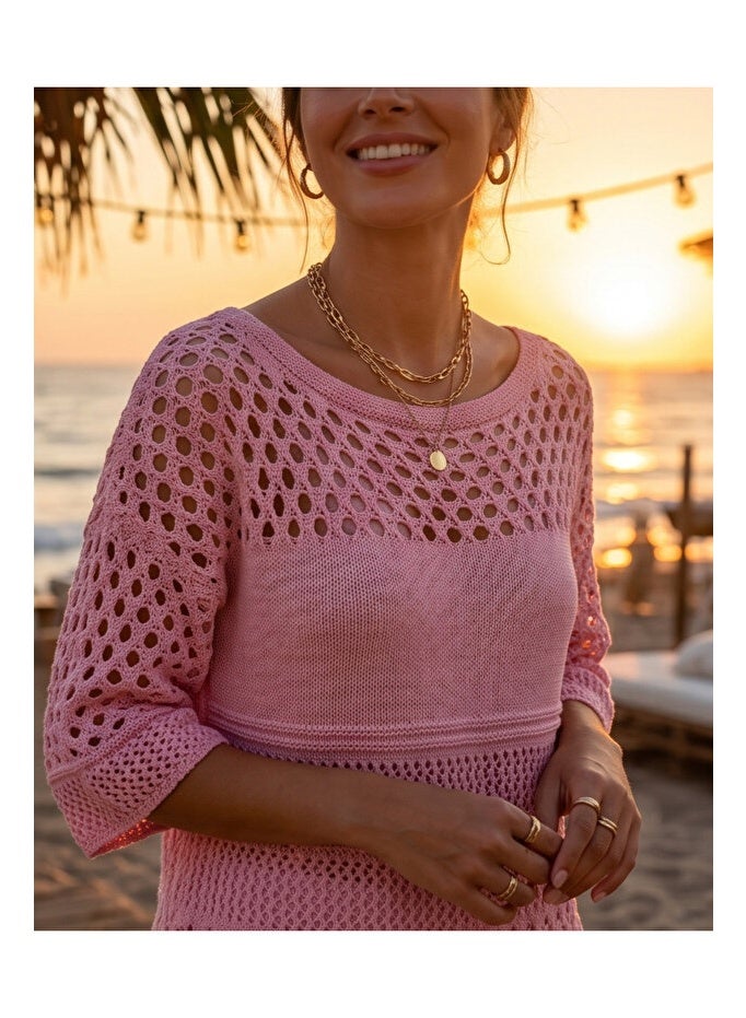 ARCO STORE Summer Openwork Bohemian Style Knitwear Blouse Pareo - Image 2