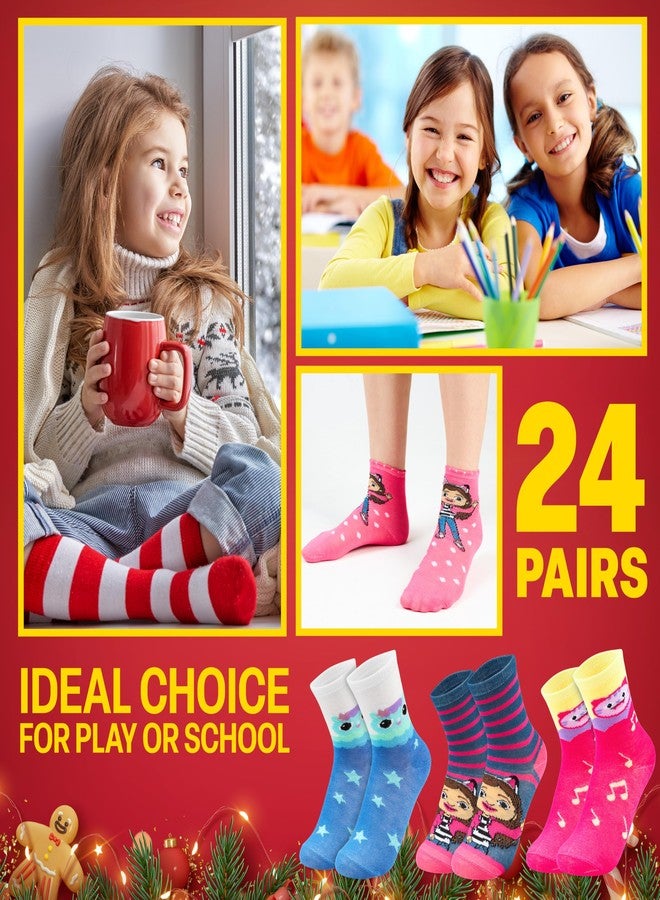 Get Trend Gabby’s Dollhouse 24 Pcs Socks Advent Calendar 2025 for Girls, Soft Knit Character Socks Size 3–6 Years, Xmas Gifts for Girls (Multi Gabby’s Dollhouse) - Image 3