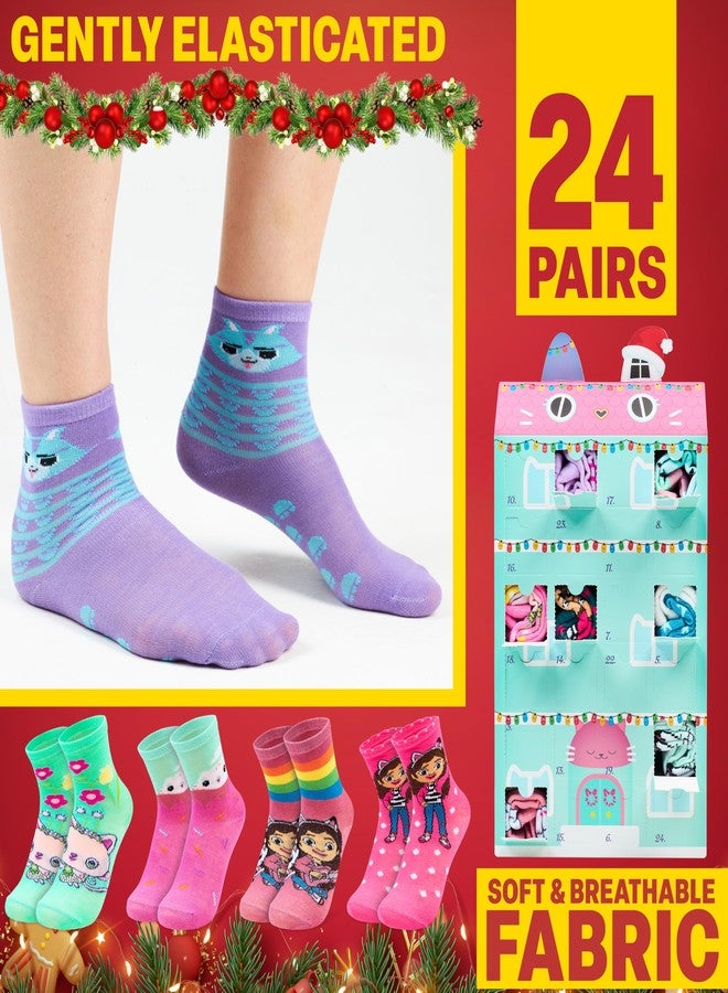 Get Trend Gabby’s Dollhouse 24 Pcs Socks Advent Calendar 2025 for Girls, Soft Knit Character Socks Size 3–6 Years, Xmas Gifts for Girls (Multi Gabby’s Dollhouse) - Image 4