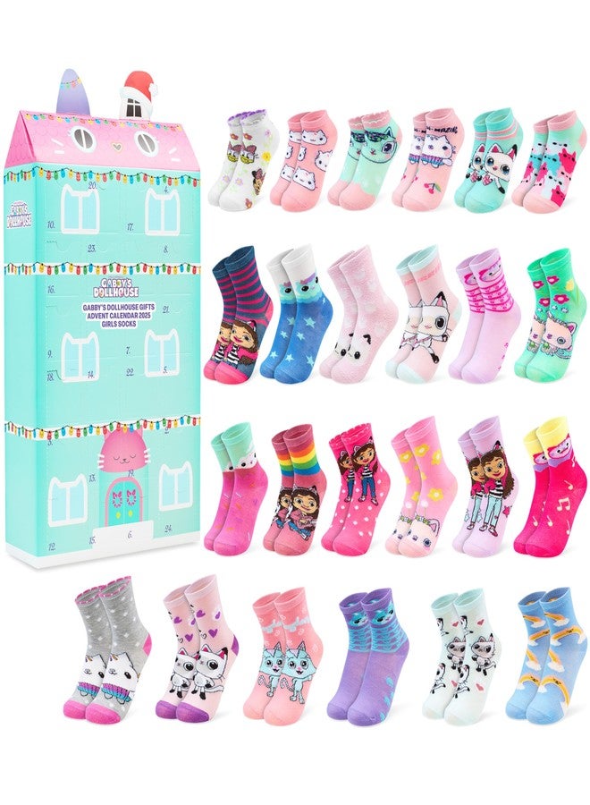 Get Trend Gabby’s Dollhouse 24 Pcs Socks Advent Calendar 2025 for Girls, Soft Knit Character Socks Size 3–6 Years, Xmas Gifts for Girls (Multi Gabby’s Dollhouse) - Image 1