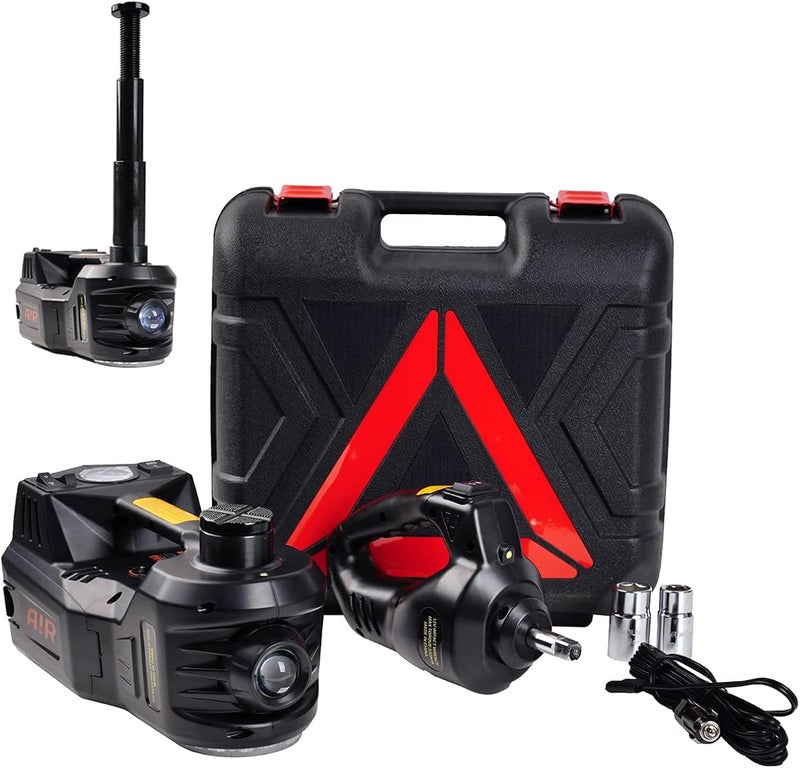 ROGTZ Electric Car Jack Kit 5 Ton 12V Hydraulic Jack with Impact Wrench and Tire Inflator Pump - Image 1