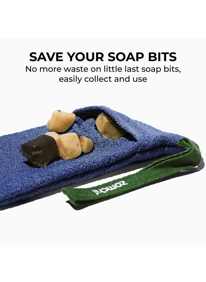 zomchi ZOMCHI 2 Pieces Soap Bags for Soap Bars with Different Roughness, Exfoliating Soap Saver Bags, Soap Pouch for Body Wash (Blue) - Image 2