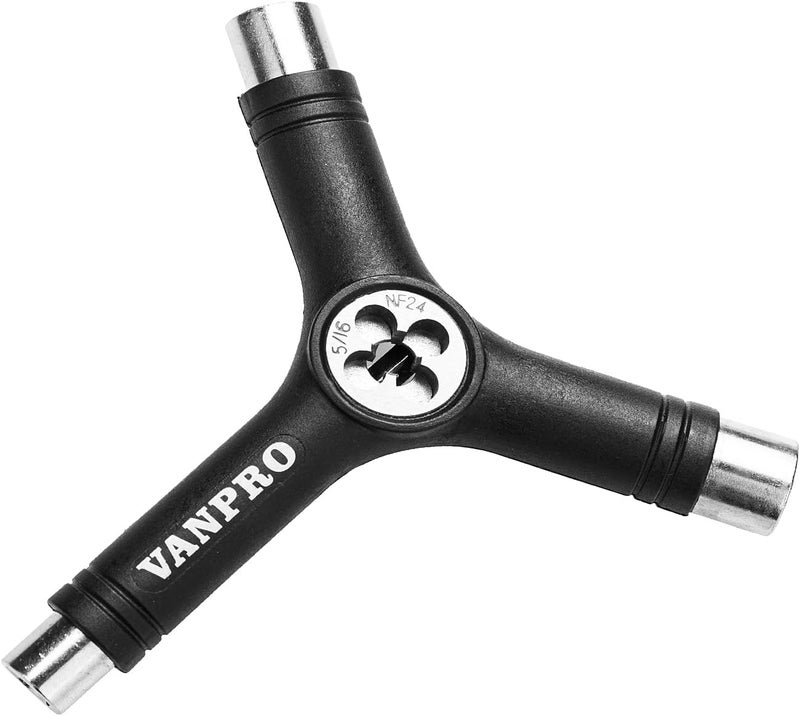 Vanpro skateboard tools skate tool all in oneUsed for installation and maintenance of various skateboards and roller skates，etc. (Y-Black) - Image 1