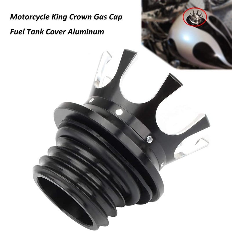 Motorcycle King Crown Gas Cap Fuel Tank Cover Right-hand Thread Reservoir Oil Cap Aluminum for Harley Sportster XL 1200 883 48 Road King Softail Dyna Touring (Black White) - Image 4