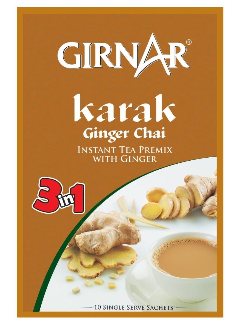 Girnar 3 In 1 Ginger Premix Instant Karak Tea 10 Sachets (140g)  - Image 1