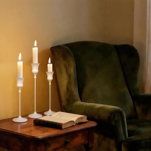 Showin Candlestick Holders White 6 Packs Taper Candle Holder for Candlesticks Candle Sticks Holder Decor for Home Decor - Image 3