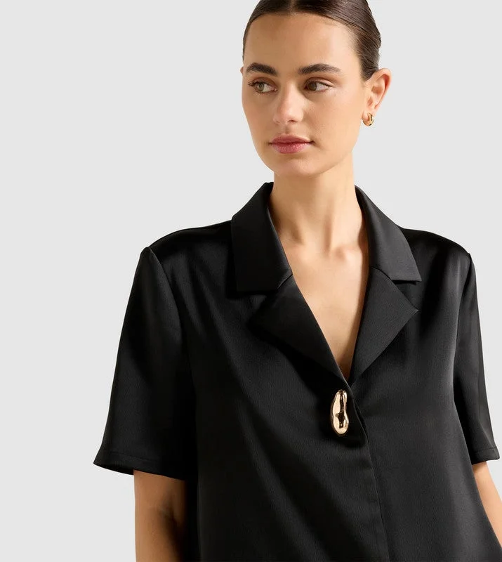 forever new  Sh13308-Black Women's Shirt for Women | Best Price UAE
