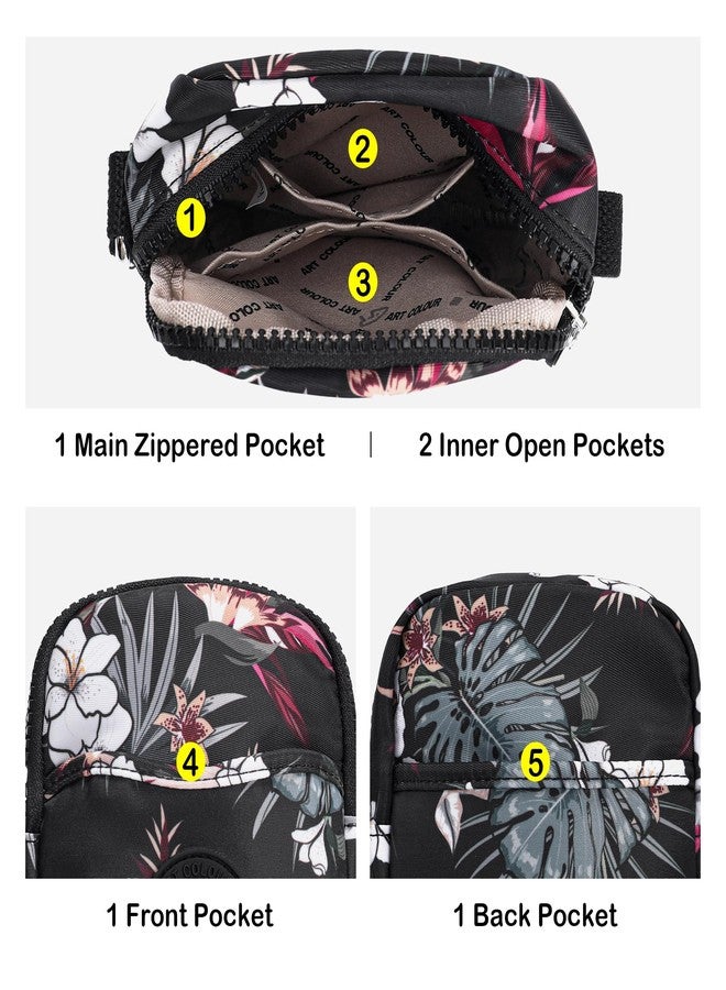 AOCINA Small Crossbody Bags for Women Teen Cute Cell Phone Purses Mini Wallet Bag Tiny Purse(Black Floral) - Image 4