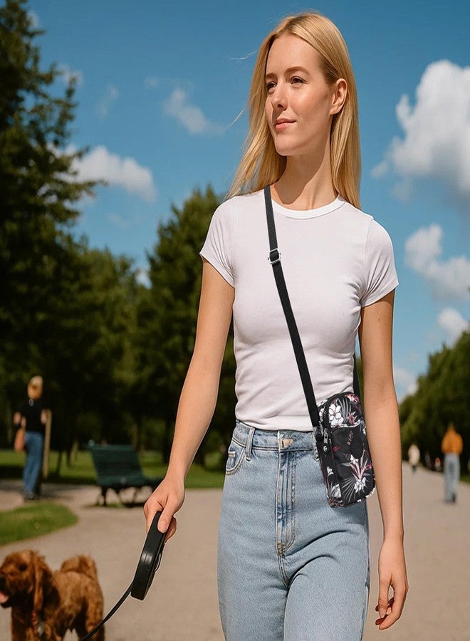 AOCINA Small Crossbody Bags for Women Teen Cute Cell Phone Purses Mini Wallet Bag Tiny Purse(Black Floral) - Image 3