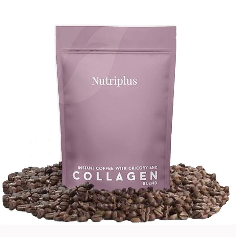 FARMASi Nutriplus Instant Coffee & Collagen Blend with Chicory, Medium Roast, Supports Skin & Joint Health, GMO & Gluten-Free, 3.53 oz (100g) - Image 2