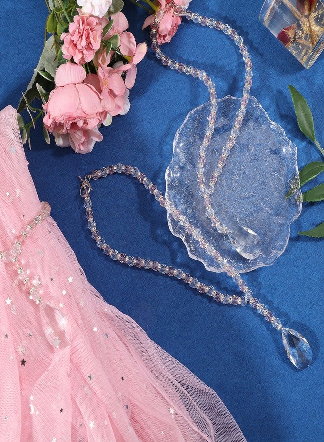 CHGCRAFT 2 Pcs Glass Beads Curtain Tiebacks Teardrop Glass Curtain Tieback Alloy Toggle Clasps Curtains Holdbacks for Home Office Decoration Floral White - Image 5