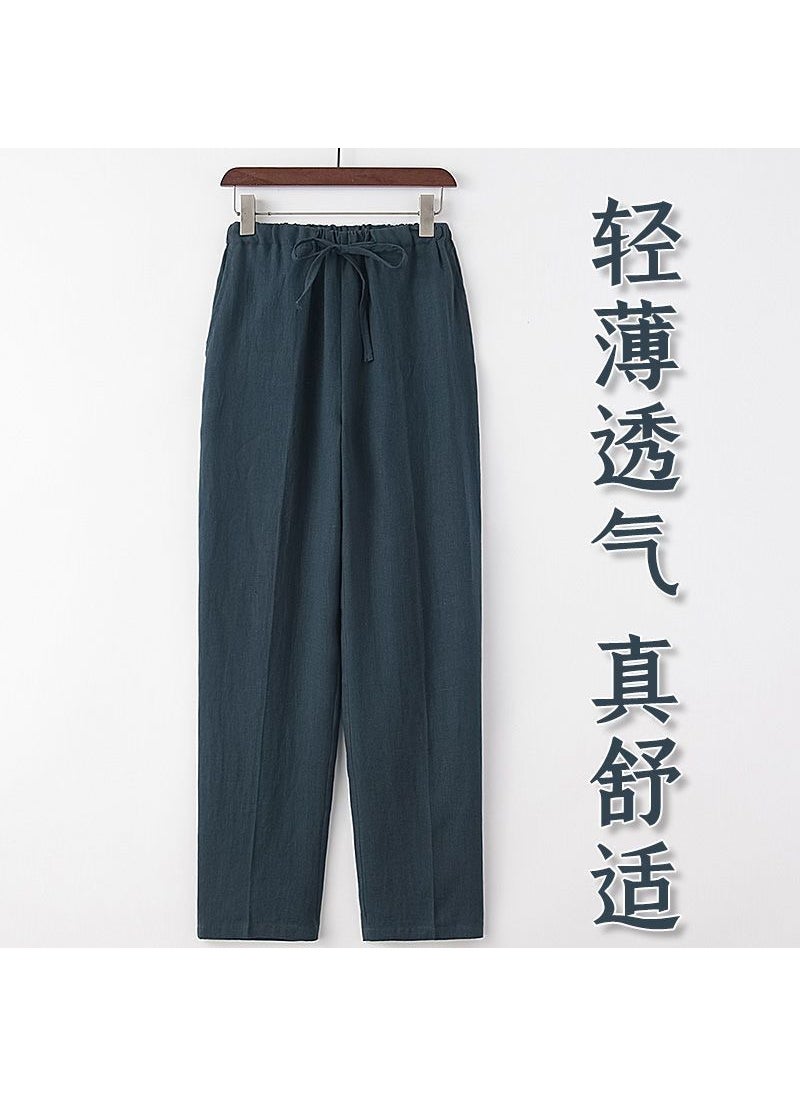 Generic - Mens Linen Pants Summer Casual Straight-Leg white - Image 1