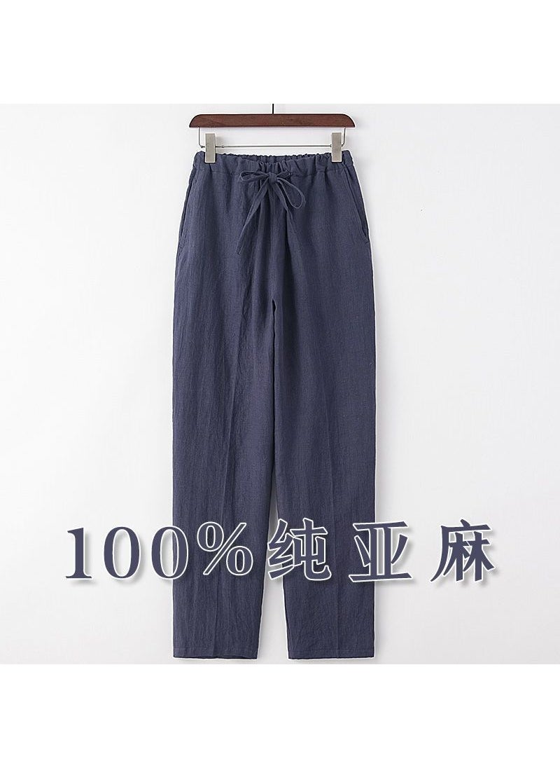 Generic - Mens Linen Pants Summer Casual Straight-Leg white - Image 1