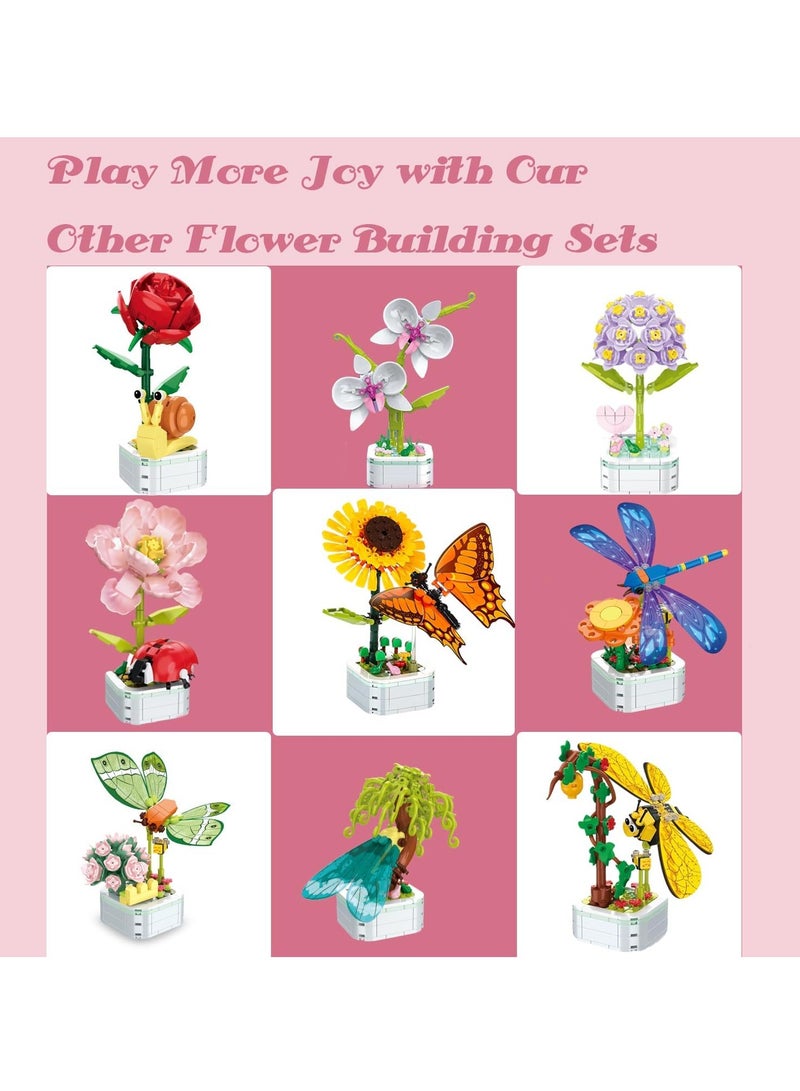 Educational Assembly Toys, Potted Plant Theme Building Block Toys, Creative Gift Desktop Ornaments Suitable For Children And Adults, Boys And Girls Over 3 Years Old (Ladybug potted plant 201pcs) - Image 3