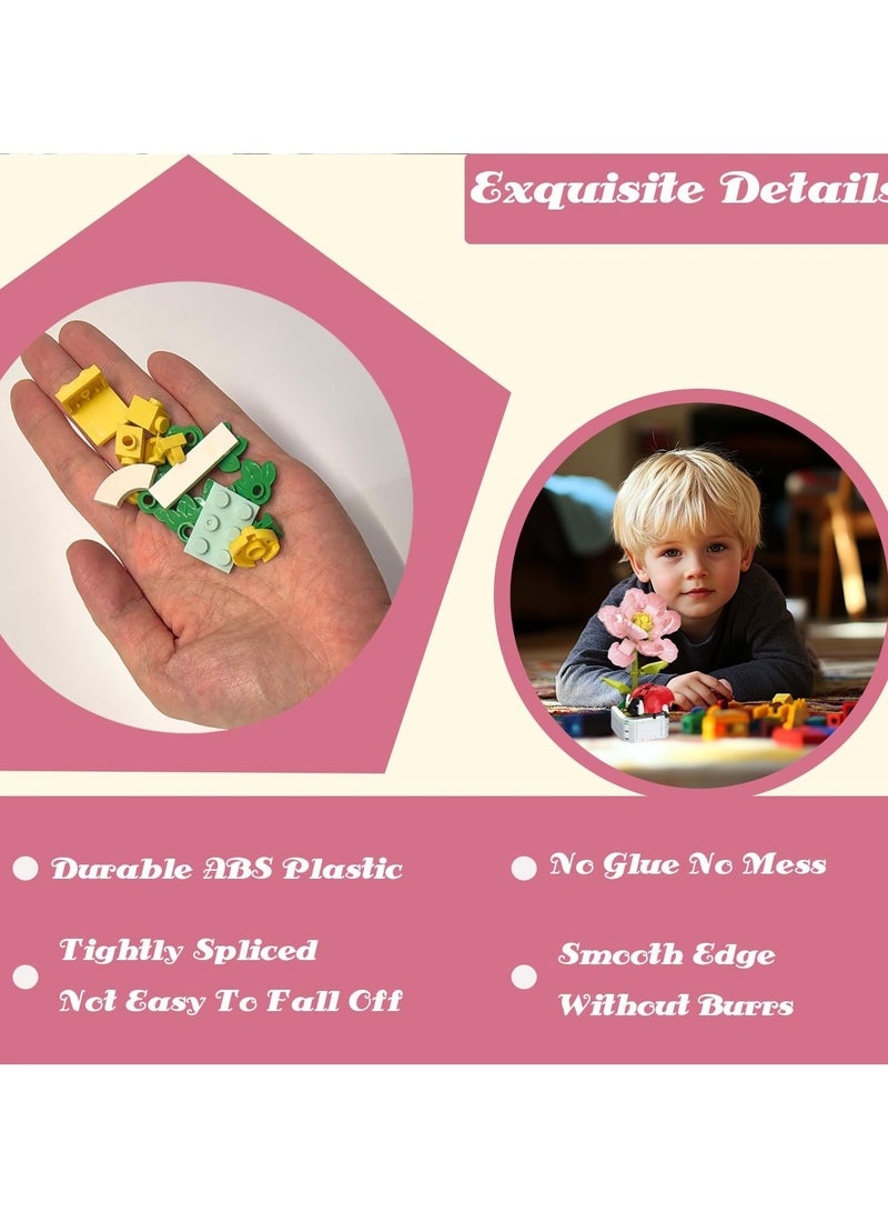 Educational Assembly Toys, Potted Plant Theme Building Block Toys, Creative Gift Desktop Ornaments Suitable For Children And Adults, Boys And Girls Over 3 Years Old (Ladybug potted plant 201pcs) - Image 4