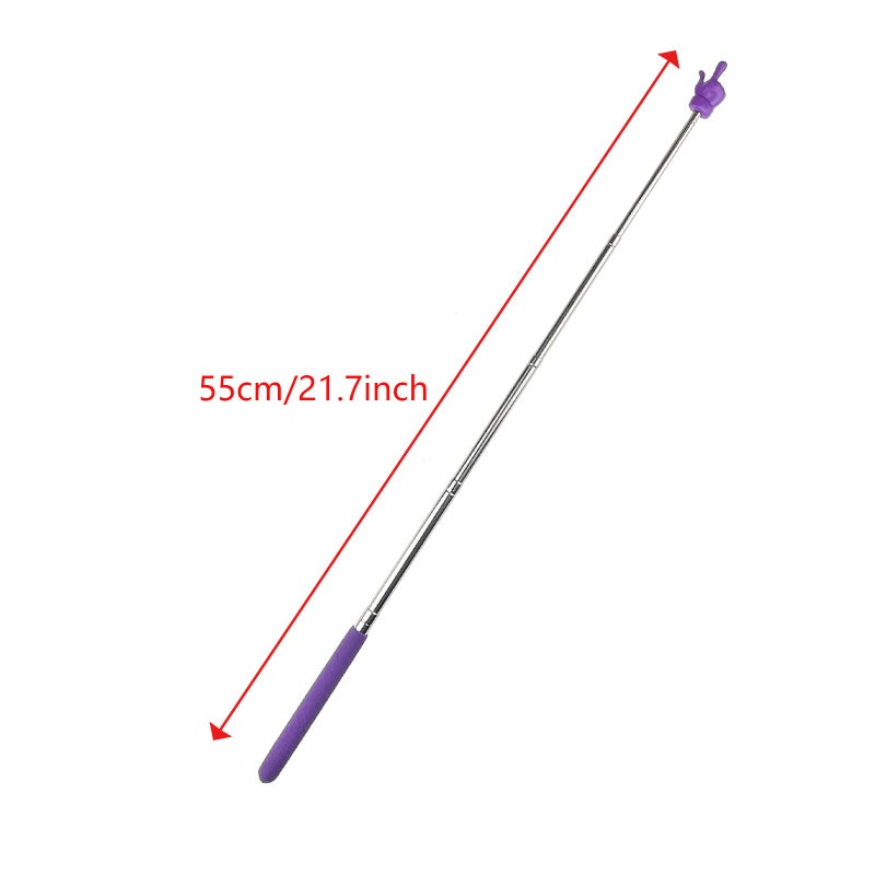 Miokun 8 Pieces Telescopic Teacher Pointer Finger Pointer Stick for Teachers Coach Presenter, Extends to 21.7 Inches (8 Colors) - Image 2