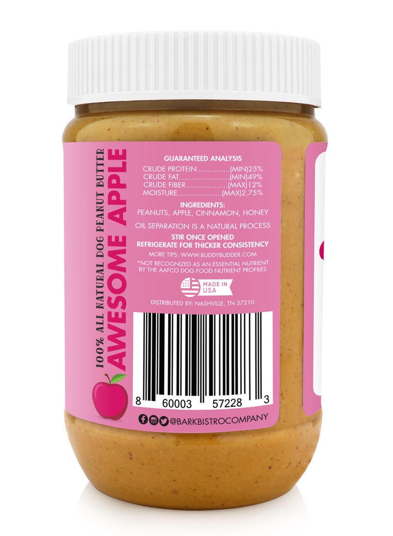 بارك بيسترو بودي بدر سكويز – زبدة فول سوداني طبيعية 100٪ للكلاب، مصنوعة في الولايات المتحدة الأمريكية، [480 جرام | 17 أونصة] 🐶 - Image 2