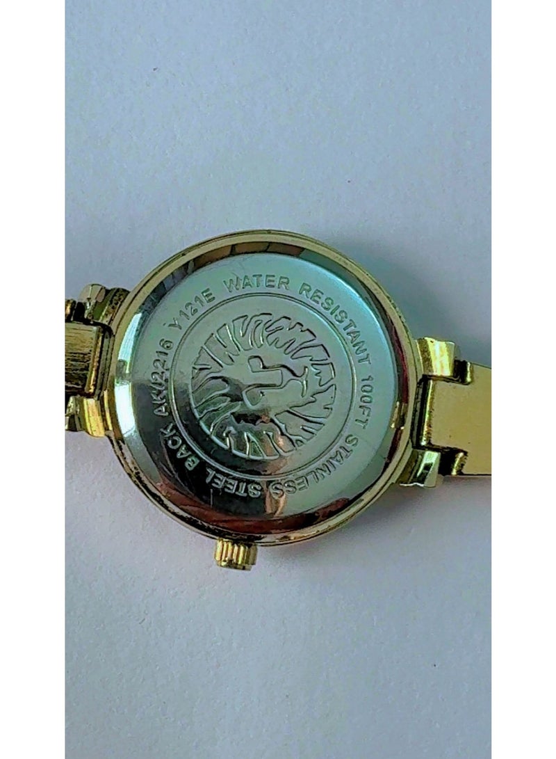 Anne Klein Women's Quartz Watch Gold and Black Bangle Design | Brand New Dress Watch with Stainless Steel Back & Crystal Accents AK/2216 - Image 4