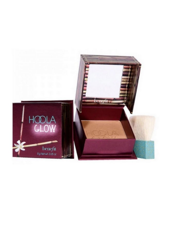 Benefit Hoola Glow Bronzing Powder - Natural Bronze - Luminous Bronzer with Mirror & Brush - 8g - Image 1