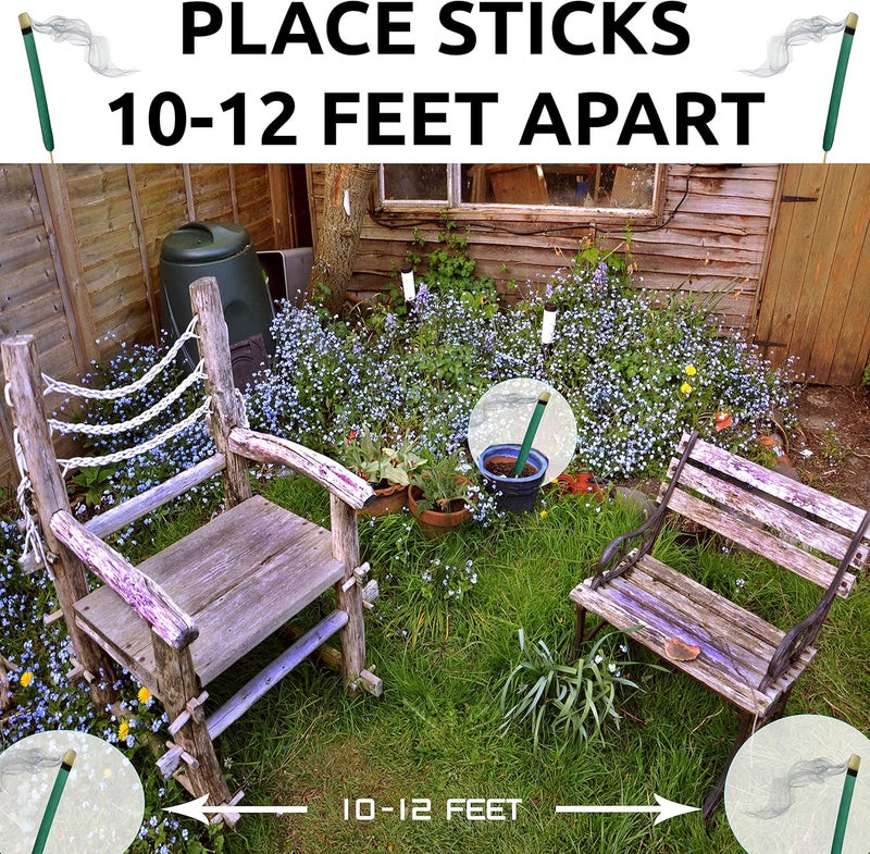 W4W Mosquito Repellent Sticks Extra-Thick - Outdoor Use Reaches Up to 10-12 feet - Each Stick Burns for Hours - (Three Pack Contains 15 Repellents) - Image 4