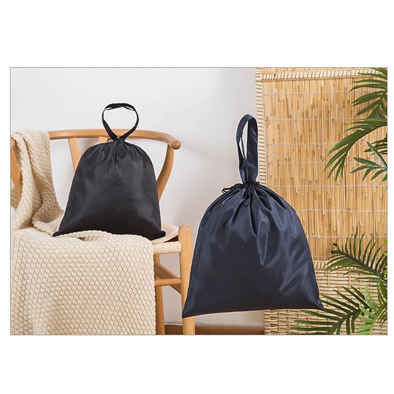 2pcs Polyester Shopping Bag Portable Drawstring Bag Dirt-resistant Folding Storage Pouch for Home Outdoor - Image 1