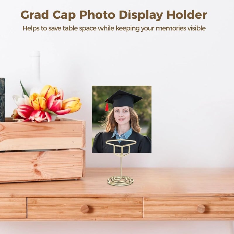 40 Pcs Graduation Cap Photo Display Holders, Golden Metal Clip Holders, Multi-Purpose Card Holders, Base, Table Top Stand For Graduation, Party, Celebration Decor - Image 2