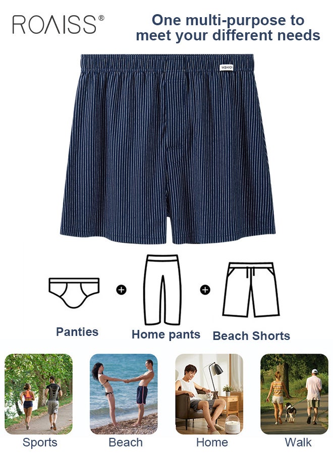 roaiss - 3 Pack Plus Size Men Arolo Shorts  Pure Cotton Fabric Loose Fit Design Youth Boxer Briefs Comfortable Underwear Lounge Pants and Casual Shorts for Men Skin Friendly and Soft - Image 1