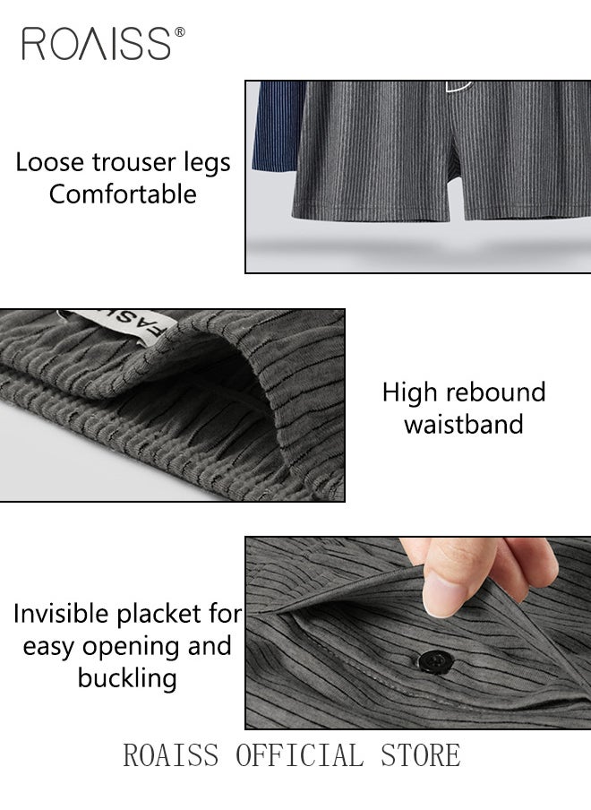 roaiss - 3 Pack Plus Size Men Arolo Shorts  Pure Cotton Fabric Loose Fit Design Youth Boxer Briefs Comfortable Underwear Lounge Pants and Casual Shorts for Men Skin Friendly and Soft - Image 1