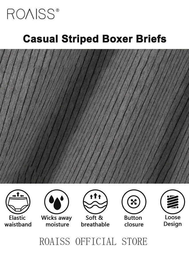 roaiss - 3 Pack Plus Size Men Arolo Shorts  Pure Cotton Fabric Loose Fit Design Youth Boxer Briefs Comfortable Underwear Lounge Pants and Casual Shorts for Men Skin Friendly and Soft - Image 1