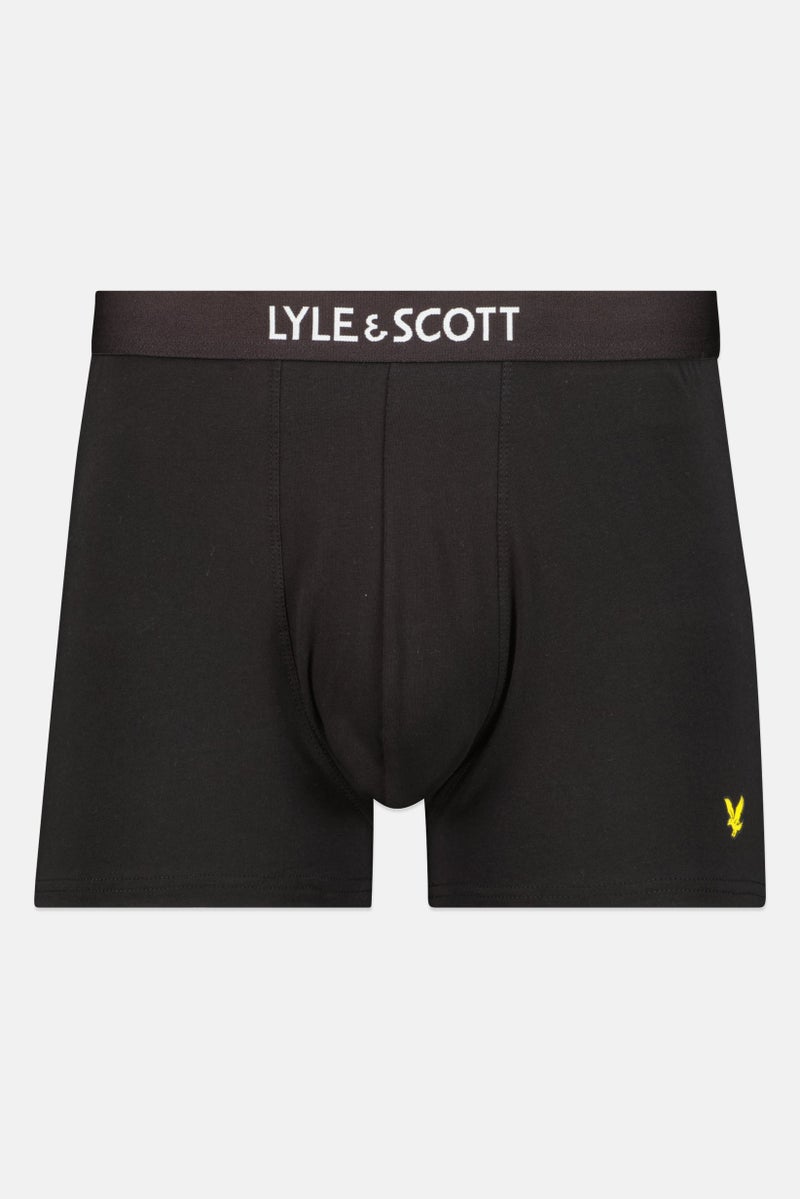 Lyle & Scott Men 3 Pack Brand Logo Boxer Trunks, Black  - Image 3