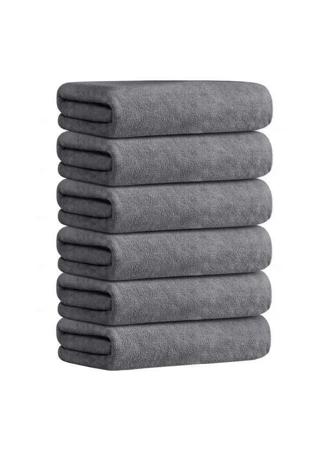 JML Microfiber Towels, Bath Towel Sets (6 Pack, 27" x 55") - Extra Absorbent, Fast Drying, Multipurpose for Bath, Swimming, Fitness, Sports, Yoga, Grey - Image 2