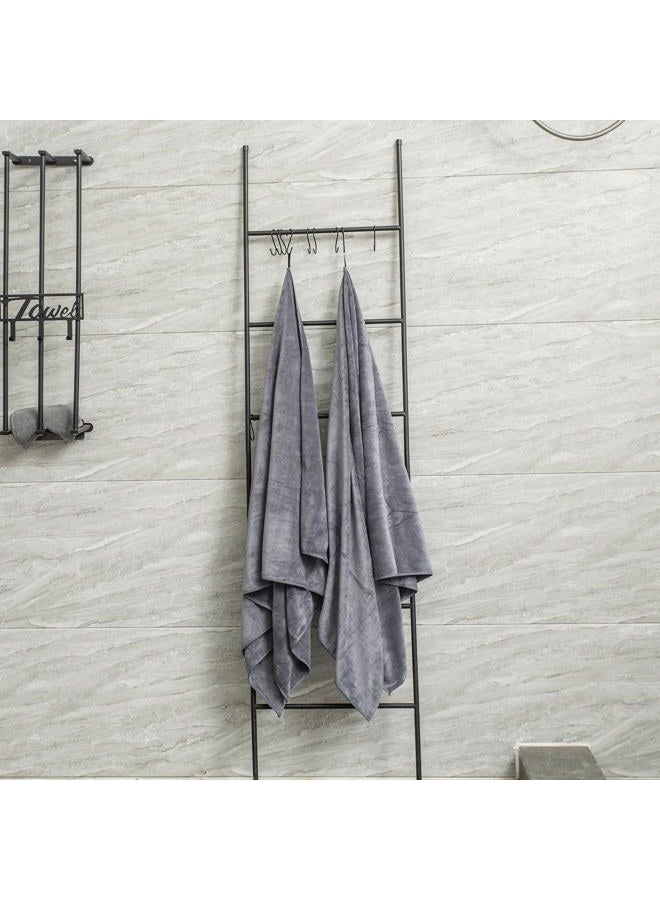 JML Microfiber Towels, Bath Towel Sets (6 Pack, 27" x 55") - Extra Absorbent, Fast Drying, Multipurpose for Bath, Swimming, Fitness, Sports, Yoga, Grey - Image 5