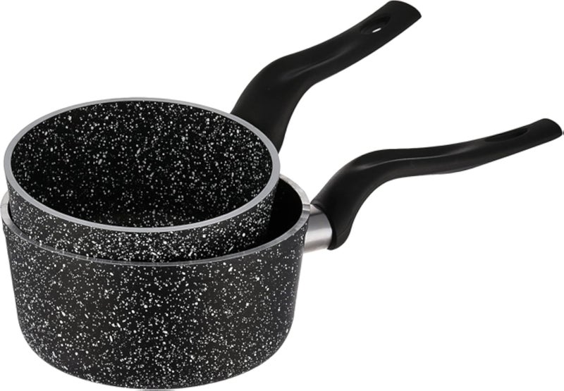 طقم قدور جرانيت الامل ايليت قطعتين مقاس 18/22 سم، اسود 2.0 قطعة