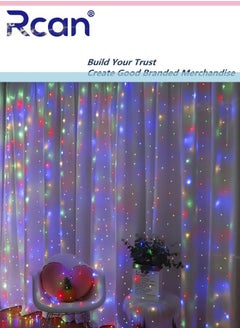 Rcan Curtain Lights for Bedroom 300 LED Warm Fairy Lights Indoor 8 Modes String Lights with Wireless Remote USB Twinkle Lights Outdoor Hanging Lights for Bedroom Wedding Party Brithday Decorations  - Image 3