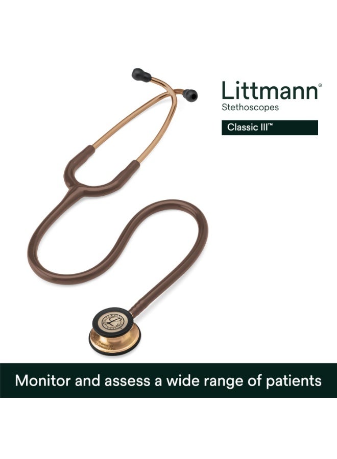 ثري أم ليتمان سماعة طبية 3M™ LITTMANN® CLASSIC III™، قطعة صدر مطلية بالنحاس، أنبوب بني شوكولاتة، 27 بوصة، 5809 | للوحدة - Image 3