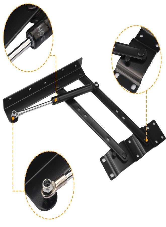 GENHAKON 2 Pair Folding Lift and Up Hinges, Heavy Duty Lift Up Hydraulic Hinge for Home Mechanism Hardware Coffee Table Furniture Lifting Tool, by . - Image 4