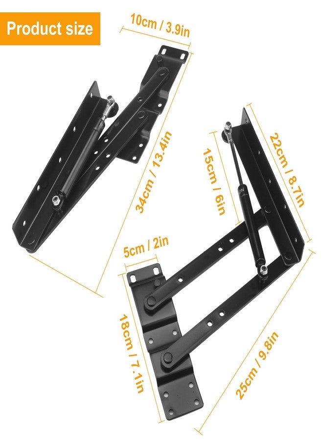 GENHAKON 2 Pair Folding Lift and Up Hinges, Heavy Duty Lift Up Hydraulic Hinge for Home Mechanism Hardware Coffee Table Furniture Lifting Tool, by . - Image 2