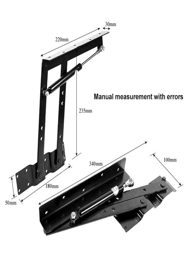 GENHAKON 2 Pair Folding Lift and Up Hinges, Heavy Duty Lift Up Hydraulic Hinge for Home Mechanism Hardware Coffee Table Furniture Lifting Tool, by . - Image 3