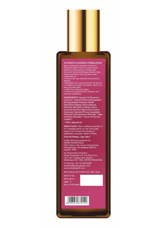 Soil And Earth Ayurvedic Herb Enriched Hair Oil Rosemary Sage & Thyme 200 Ml - Image 3