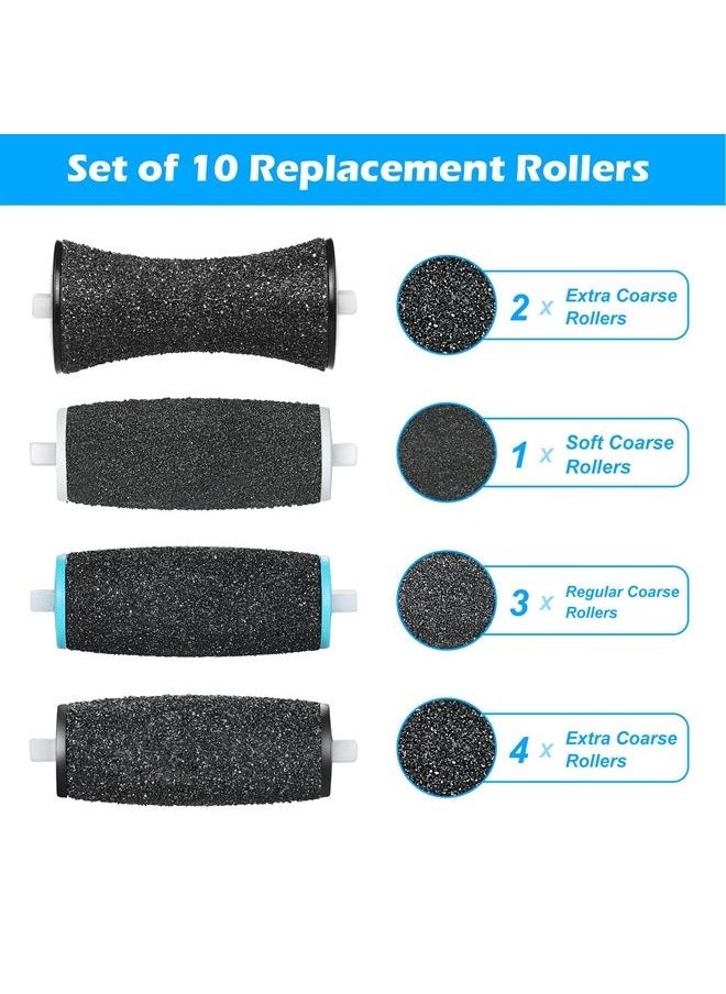 Jorest - 10PCS Pedi Replacement Rollers ​Compatible with Amope Pedi Perfect Electronic Foot File, with 2 Curved& 4 Extra Coarse& 3 Regular& 1 Soft, for Foot Scrubber Callus Remover, Ped Egg Powerball - Image 1